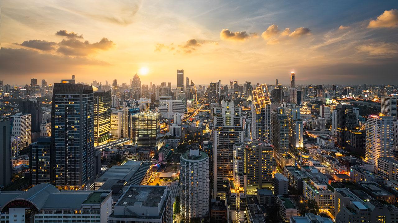 Bangkok skyline at night
